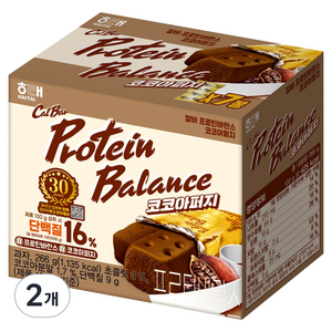 해태제과 칼바 프로틴 바란스 코코아퍼지 7p, 266g, 2개