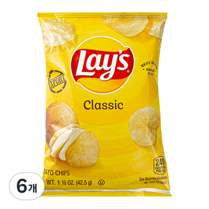 레이즈 클래식 감자칩, 42.5g, 6개