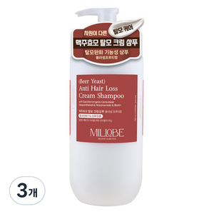 밀로베 맥주효모 탈모 크림 샴푸 블라썸프루티향, 500ml, 3개