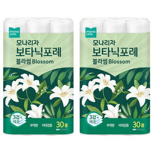 모나리자 보타닉포레 블라썸 3겹 고급롤화장지, 27m, 30개입, 2개