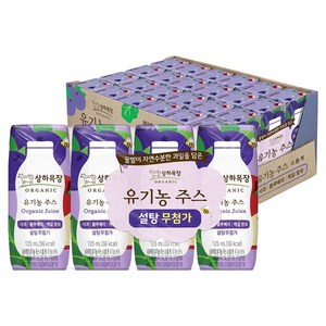 상하목장 유기농 주스 사과블루베리케일, 125ml, 24개