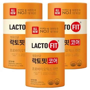 락토핏 정품 코어 유산균 60p, 120g, 3개