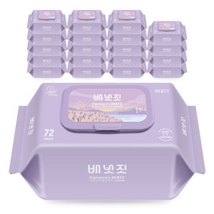 배냇짓 프리미엄 파머스 루트 아기 물티슈 캡형, 72매, 20팩