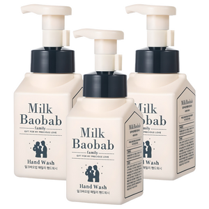 밀크바오밥 패밀리 거품형 핸드워시, 상큼한 오렌지껍질향, 300ml, 3개
