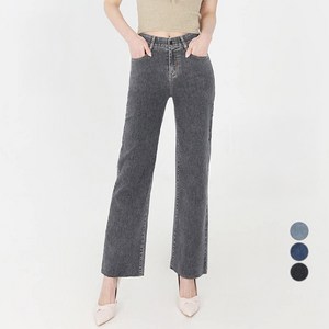 닷이프 여성용 롱/숏 기장 스판좋은 히든밴딩 와이드 슬림핏 청바지