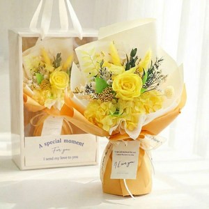 뷰티풀데코센스 생화 프리저브드 꽃다발 + 쇼핑백