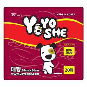 요요쉬 반려견용 배변패드 플로랄와인향, 대형(76 x 60..., 20개입, 1개