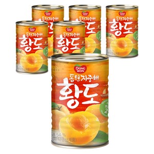 동원 지중해 황도 통조림, 410g, 6개