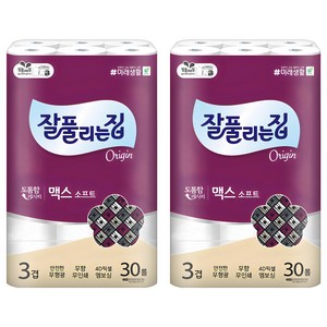 잘풀리는집 맥스소프트 화장지, 30m, 30롤, 2개