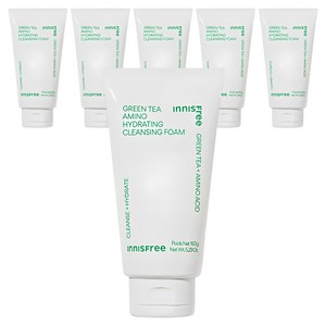 이니스프리 그린티 수분 아미노 클렌징 폼, 150ml, 6개
