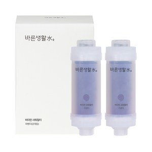 바른생활수 염소 제거 비타민 샤워필터, 라벤더, 2개
