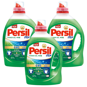 퍼실 파워젤 딥클린 일반용 액상세제 본품, 2.7L, 3개
