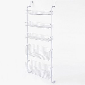 노바리빙 5단 다용도 문걸이 수납선반, 화이트, 1개