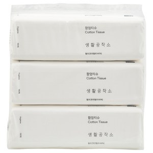 생활공작소 뽑아쓰는 팝업 미용티슈 2겹, 180매, 3개
