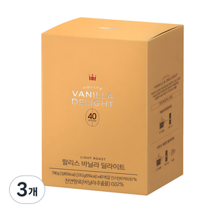 할리스 바닐라 딜라이트 커피믹스 분말스틱, 19.5g, 3개