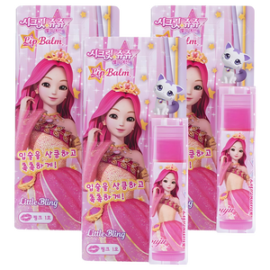 리틀블링 시크릿쥬쥬 별의여신 어린이 틴티드 립밤 5.5g, 핑크, 3개