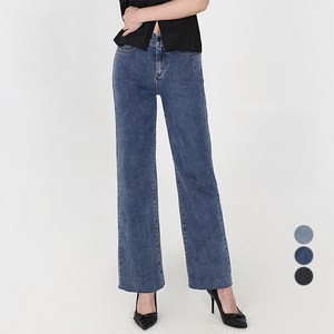 닷이프 여성용 롱/숏 기장 스판좋은 히든밴딩 와이드 슬림핏 청바지