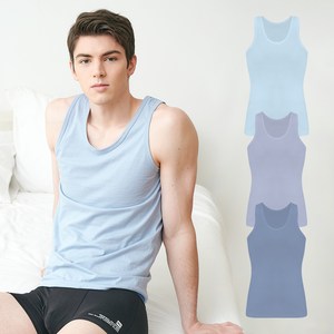 제임스딘 남성용 통기성 컬러 순면 조끼런닝 3종