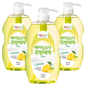 탐사 베이킹소다 주방세제 레몬, 780ml, 3개
