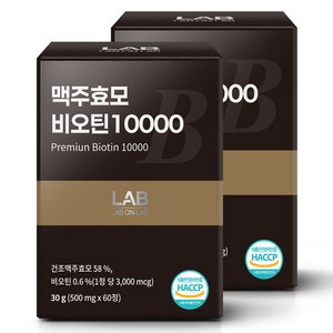 랩온랩 정품 맥주효모 비오틴 10000, 60정, 2개