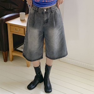 토마토팩토리 남녀공용 레토 하이웨스트 버뮤다 빈티지 워싱 5부 반바지