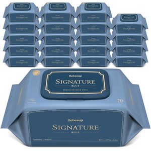 베베숲 시그니처 블루 유아물티슈 캡형 75gsm