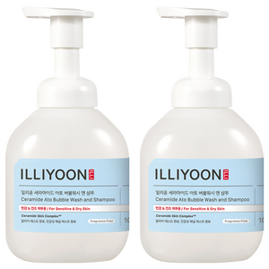 일리윤 세라마이드 아토 버블워시 앤 샴푸 바디워시 무향, 400ml, 2개