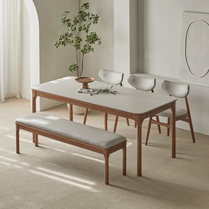 파로마 채튼 세라믹 원목식탁 1800 6인용 + B리샤르 의자3p + 채튼 벤치 세트 방문설치