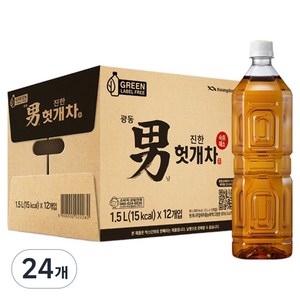 광동진한헛개차 무라벨 그린, 1.5L, 24개