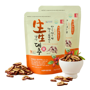 생생대추 국산 대추칩 슬라이스, 40g, 2개