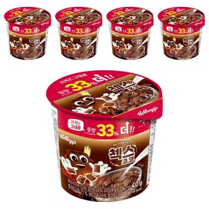 첵스초코 오곡 컵 시리얼, 40g, 5개