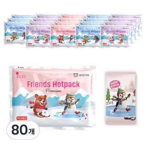 인라이프 포켓형 프렌즈 핫팩 프리미엄 100g 랜덤발송, 80개