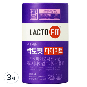 락토핏 다이어트 유산균 60p, 120g, 3개