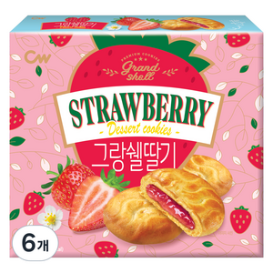 청우식품 그랑쉘 쿠키 딸기 10p, 195g, 6개