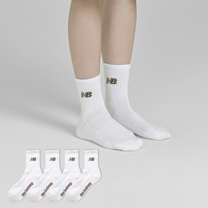 뉴발란스 베이직 로고 파일 중목 양말 4켤레
