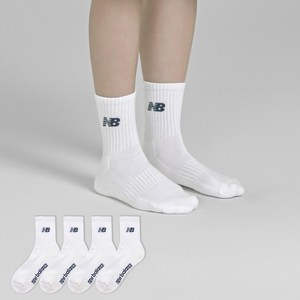 뉴발란스 베이직 로고 파일 중목 양말 4켤레