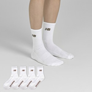 뉴발란스 베이직 로고 파일 중목 양말 4켤레