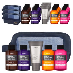 쿤달 여행용 헤어 5종 세트 화이트머스크향 B타입, 4세트