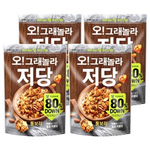 마켓오네이처 오 그래놀라 저당 통보리 시리얼, 360g, 4개