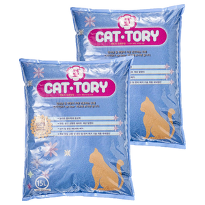 캣토리 응고형 고양이 모래, 15L, 무향, 2개