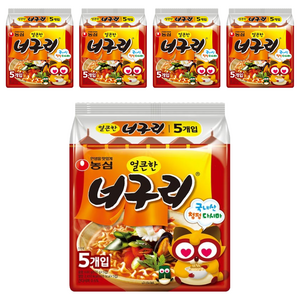 농심 얼큰한 너구리 120g, 25개, (5개입 X 25개 X 1)