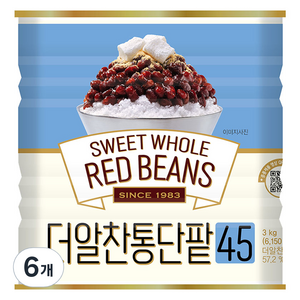 화과방 대두식품 더알찬통단팥45, 3kg, 6개