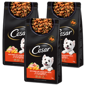 시저 어덜트 강아지 건식사료, 칠면조, 1kg, 3개