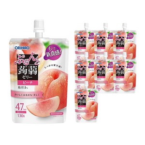 오리히로 푸룬또 곤약젤리 복숭아맛, 130g, 8개