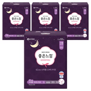 좋은느낌 오리지널 생리대 날개형, 슈퍼롱, 20개입, 4개