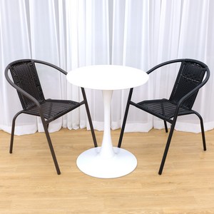 오에이데스크 라탄 야외의자, 블랙, 2개