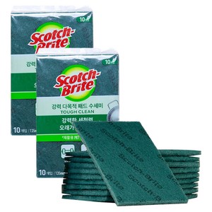 스카치브라이트 강력 다목적 패드 수세미 중형, 10개입, 2개