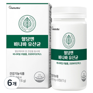 헬로바이오 혈당엔 바나바 유산균, 30정, 6개