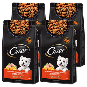 시저 어덜트 강아지 건식사료, 칠면조, 1kg, 4개