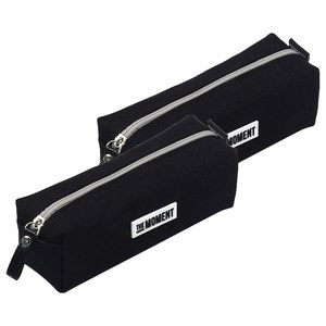 포포팬시 더모먼트 심플 펜파우치, 블랙, 2개